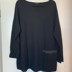 Lafayette 148 New York Black Ribbed Sweater